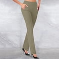 thumbnail image 2 of GEWSEY Work Pants for Women High Waisted Stretch Soft Comfy Athletic Workout Yoga Pants Office Business Casual Trousers (Khaki, L), 2 of 4