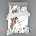 thumbnail image 2 of Ambesonne Retro Bedding Set 3 Pcs, Dandelion Flower Spring, Twin, Warm Taupe and Blue, 2 of 3