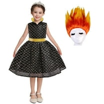 Ember Girls Costume w/Accessories Halloween Fire Element Cosplay Dress Up, Size 3-9T