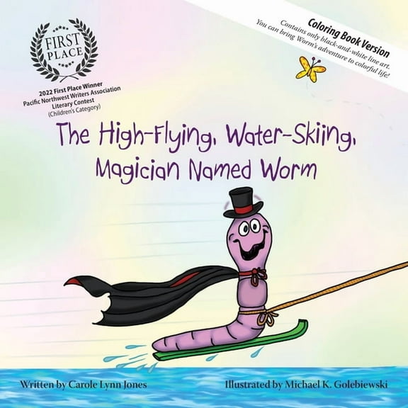 The High-Flying, Water-Skiing, Magician Named Worm (Coloring Book) (Paperback)(Large Print)