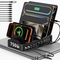 thumbnail image 1 of Estación de carga Zobirez 750W de 10 puertos USB-C 120W USB-A 30W, 1 of 7