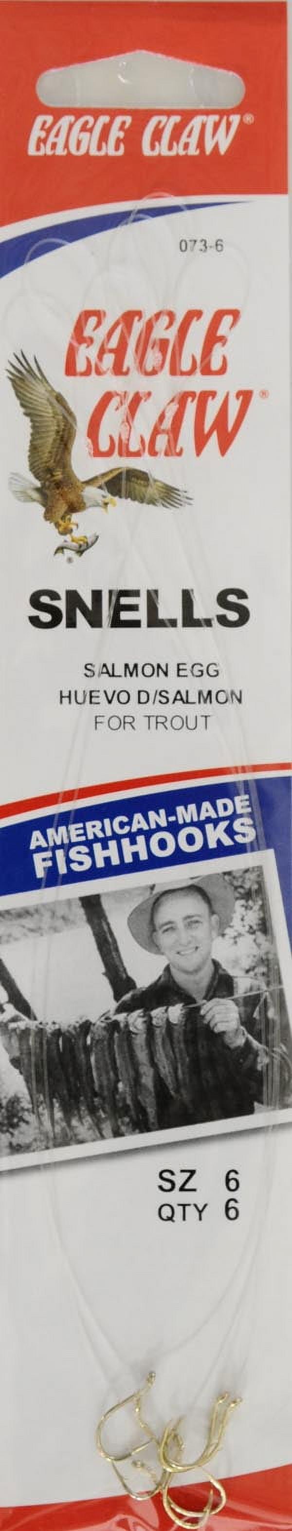 (2 pack) Eagle Claw 073H-6 Salmon Egg Sliced Hook, Gold, Size 6 Hook
