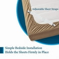 thumbnail image 6 of 400 Thread Count 100% Egyptian Cotton Sleeper Sofa Bed Sheet Set Stripe Full Size (54"x 72"x 5" ) with 4 -PCS Fitted Straps Color Taupe, 6 of 6