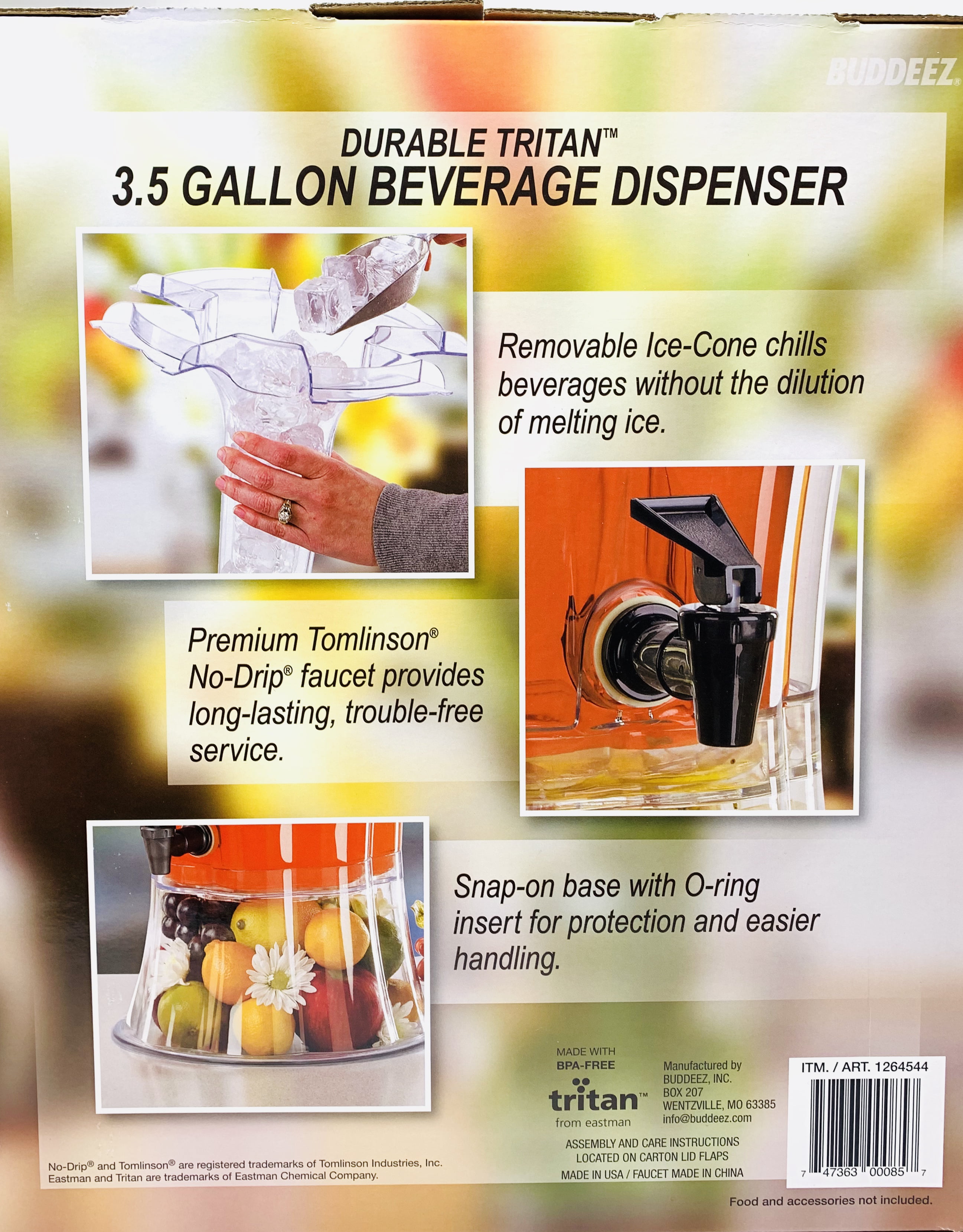 Buddeez Beverage Dispenser with Ice Cone Insert (3.5 gal.)