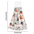 thumbnail image 6 of Yayeee Kitchen Hanging Hand Towels Set of 2 with Loop Bathroom Absorbent Tie Towel, Cartoon Gray Houses, 6 of 7