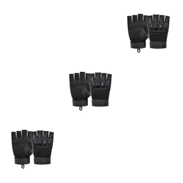 Wosthever 1 par de guantes de medio dedo izquierdo y derecho, escalada en roca, levantamiento de pesas, guante ajustable sin dedos, equipo Type1 NO1
