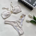 thumbnail image 5 of Cathalem Women'S Swimsuits Solid Textured Bikini Bathing Suits 2 Piece Swimsuit,Beige S, 5 of 5