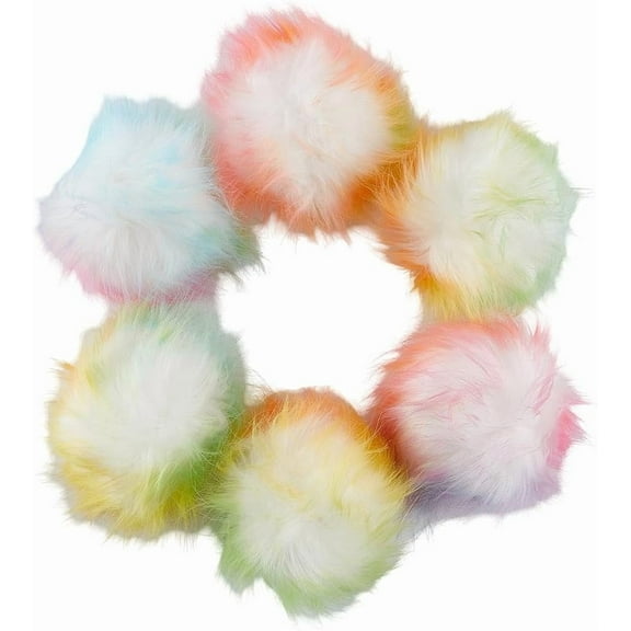 Faux Fox Fur Fluffy Pompom Ball with Metal Snap Button for Hats Shoes Scarves Bag Charms Accessories Orange Red 100mm