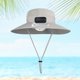 thumbnail image 1 of Sombrero de protección solar para niños con ventilador solar recargable sombrero de viaje de verano ajustable multifuncional para niños para niñas Gris claro, 1 of 8