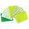 thumbnail image 4 of destyer 7 Pieces Cotton Fabric Flower Print Colorful Quarters Bundle SewingQuilting Crafting Mixed Style Patchwork Set Green, 4 of 6