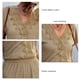 thumbnail image 5 of Monos cortos con cuello en V para mujer, monos informales con costuras de encaje, pantalones cortos con botones delanteros de manga corta, monos para verano, 5 of 6