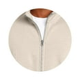 thumbnail image 4 of LTTVQM Men's Polar Fleece Jacket Lightweight Full Zip Jackets Outdoor Hiking Casual Soft Warm Coat Khaki 3XL, 4 of 5