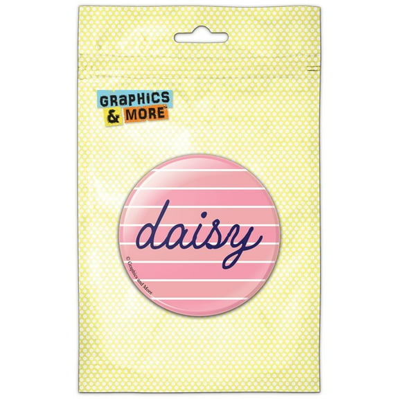 Daisy Stripes Pinback Button Pin Badge