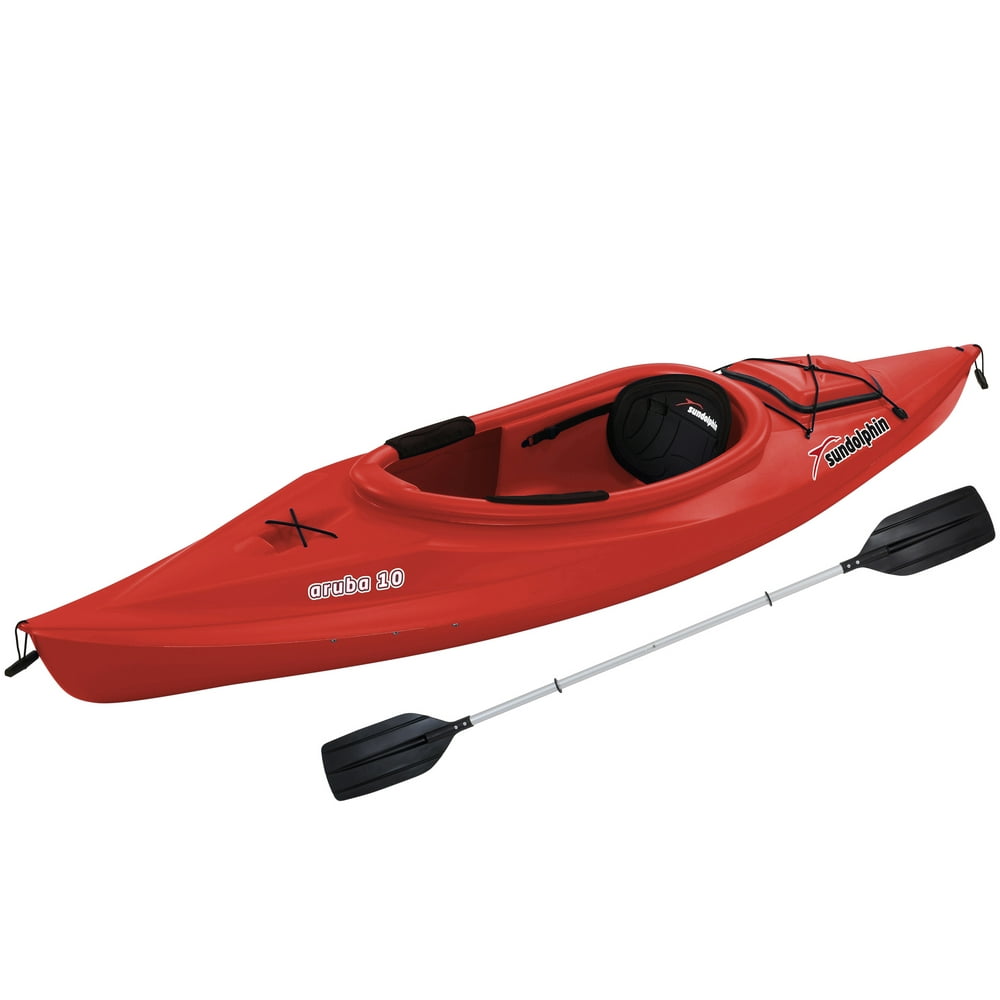 Sun Dolphin Aruba 10' Sitin Recreational Kayak Red, Paddle Included