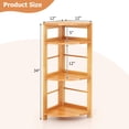 thumbnail image 3 of Gymax 4-Tier Corner Shelf w/ Rubber Wood Frame Anti-Toppling Kit Home Office Natural, 3 of 10