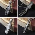 thumbnail image 5 of Vintage Men Stainless Steel Steampunk Coffin Vampire Skull Skeleton Pendant Necklace Gothic Punk Rock Biker Jewelry Gift, 5 of 11