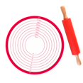 thumbnail image 4 of GROWTH TANK Rolling Pin and Baking Pastry Mat Set DIY Rollers for Cookie Home 30x4cm Wooden handle, 4 of 9