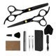thumbnail image 1 of Tijeras para el cabello, 9 piezas, tijeras profesionales para cortar el cabello en oro negro, juegos de tijeras, suministros de tijeras de peluquero de acero inoxidable, tijeras rectas, 1 of 5