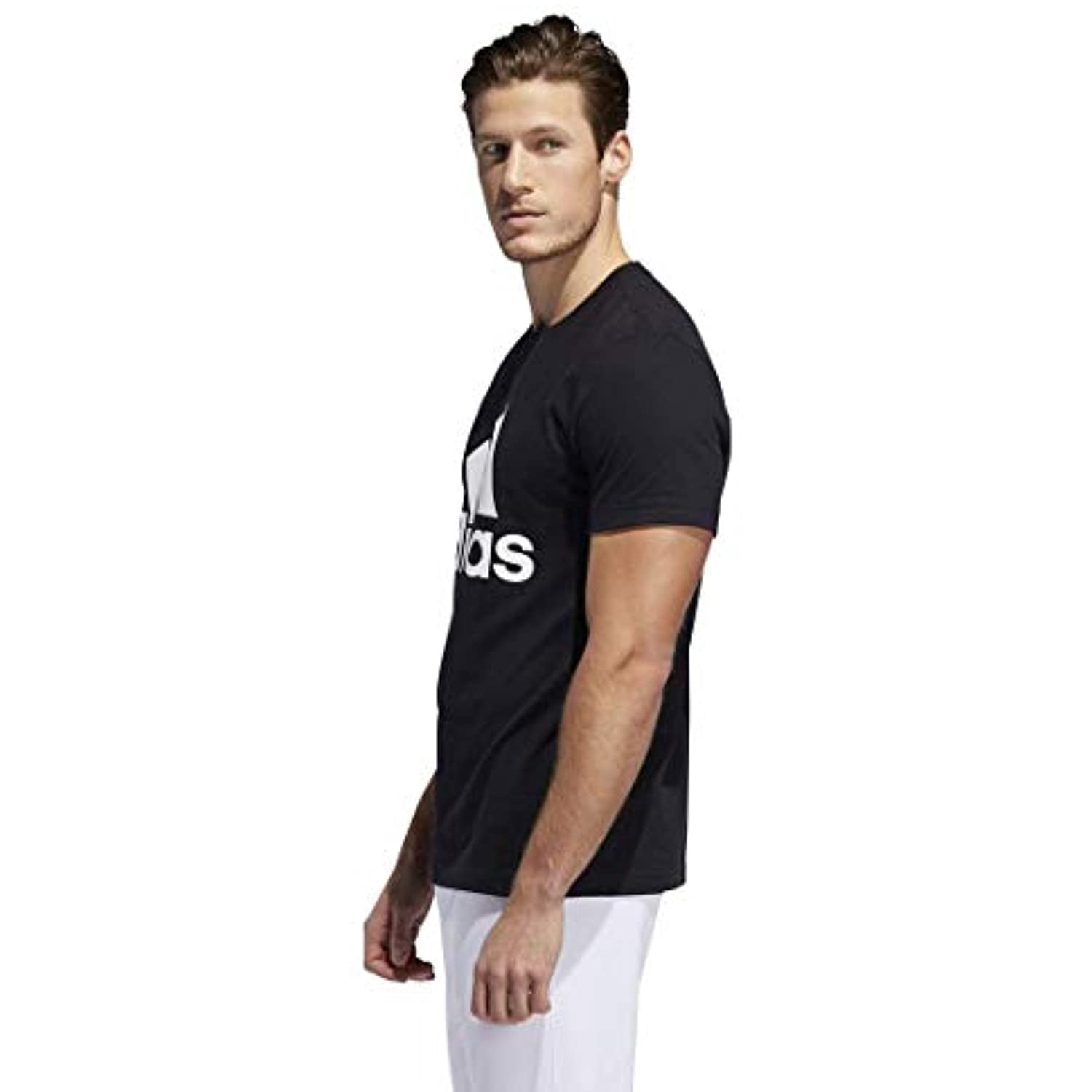 Adidas Men's Basic Bos Tee Sport Shirt T-Shirt Athletic Work Out (Black, S)