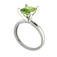 thumbnail image 2 of Solitaire Engagement Ring for Women - 2ct Natural Peridot in 14K White Gold Promise Ring, 2 of 6