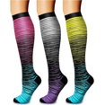 thumbnail image 1 of CHARMKING Calcetines de compresión para la circulación de mujeres y hombres (3 pares) 15-20 mmHg es el mejor soporte para correr atlético y ciclismo, 1 of 4