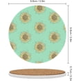 thumbnail image 3 of 4 pcs SKYSONIC Round Drink Coasters Mint Sunflower Absorbent Ceramic Coaster with Cork Base for Coffee Cups for Home Decor, 3 of 6
