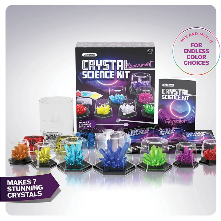 Dan&Darci Crystal Growing Kit for Kids - Science Experiments Gifts for Boys & Girls Ages 8-14 Year Old - Discovery Stem Toys for Kids & TE