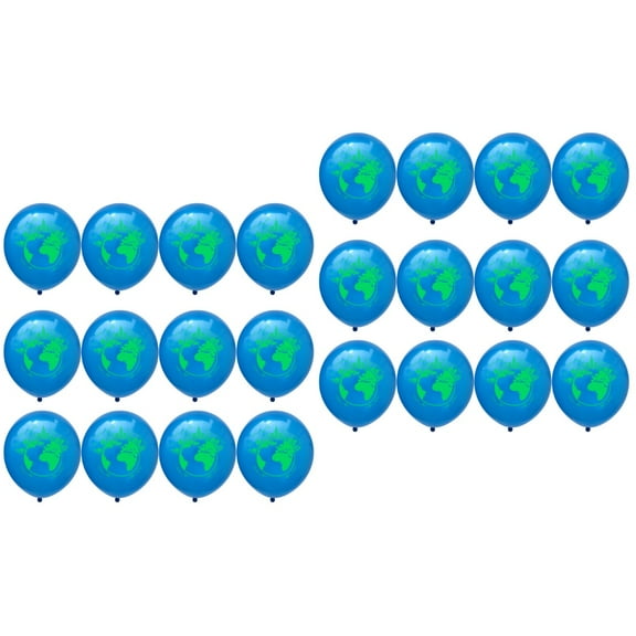 40 pcs Delicate 12 Inches World Map Planet Latex Balloon Creative Birthday Balloons Decoration Party Layout (Blue)