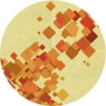 thumbnail image 1 of Ahgly Company Machine Washable Indoor Round Transitional Neon Orange Area Rugs, 6' Round, 1 of 7