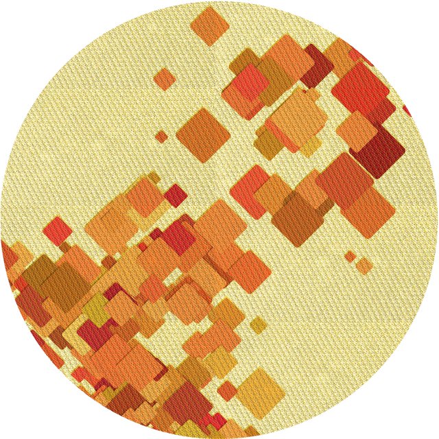 Ahgly Company Tapis d'Intérieur Rond Lavable en Machine Orange Néon Transitionnel, 5 Pieds Rond