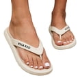 thumbnail image 1 of Women's Lightweight Flip Flops Open Toe Non Slip Shower Sandals Soft Soles Quick Drying Slides for Pool Beach Beige Size 7, 1 of 6