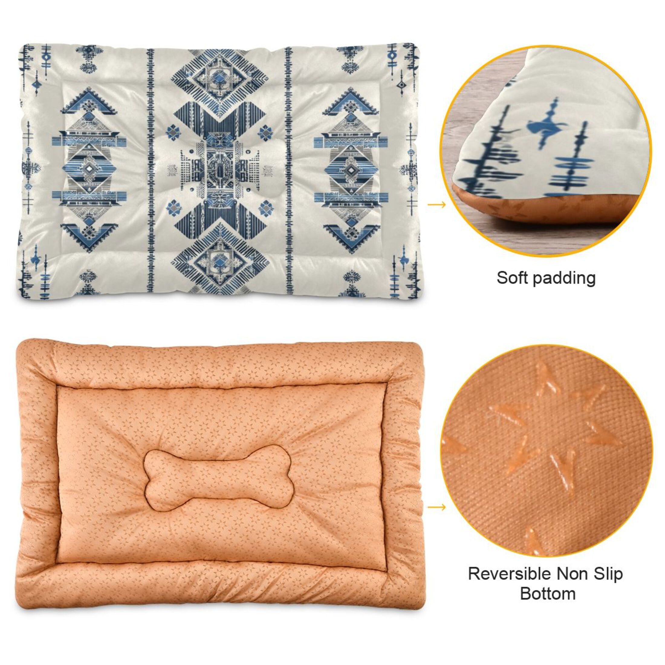 Cozy Mat Pet Bed Indoor Outdoor Warm Soft For Cat Dog Puppy(S/M) Ethnic Exotic
