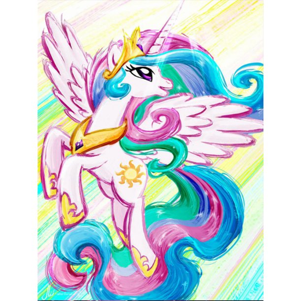Pintura de diamante 5D DIY taladro redondo completo My Little Pony Kit decoración del hogar (FF303) FLhrweasw Nuevo