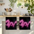 thumbnail image 4 of Dragon Flames Kitchen Towels Set of 4, Purple Dragons Abstract Modern Art Absorbent Dish Towels for Kitchen, Microfiber Hand Towel, Quick Drying Tea Towel for Cleaning Decorative Dishcloths, 4 of 7