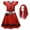 Red A, variant on Girls Chloe Red Bridget Costume with Wig, Halloween Cosplay Dress Up, Size 3-9Y