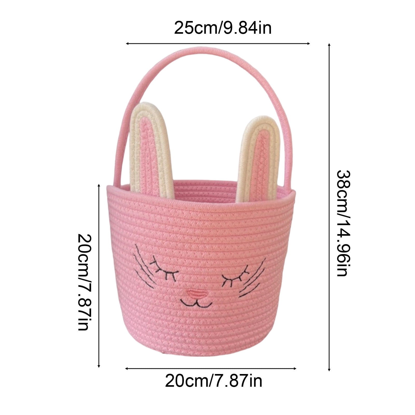 Lunxisen 1 Pcs Easter Storage Basket Hand-woven Rabbit Holiday Decorative Organizer Home Decor Baskets