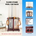 thumbnail image 4 of GSE Games & Sports Expert Floor Stand Billiard Pool Cue Racks. Holds 10 Pool Cue Sticks, 2 Drink Holders, 2 Pool Ball Racks, 16 Pool Balls - Mahogany, 4 of 8
