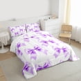 thumbnail image 3 of Feelyou Teen Cartoon Bow-tie Twin Comforter Sets, Purple Bow Tie Knot Bedding Set, 2pcs, 3 of 8