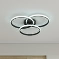 thumbnail image 2 of Modern 3-Ring Dimmable LED Semi Flush Mount Ceiling Light Fixture Black, 2 of 5