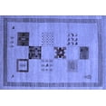 thumbnail image 1 of Ahgly Company Indoor Rectangle Abstract Blue Contemporary Area Rugs, 4' x 6', 1 of 4
