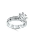 thumbnail image 4 of Solitaire Cluster Clear CZ Wedding Ring .925 Sterling Silver Band White Jewelry Female Size 5, 4 of 4