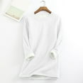 thumbnail image 2 of IROINNID Long Sleeve Shirt for Women Fall Tops Loose Fit Winter Warm Plush Top Thickened Lamb Wool Thermal Crewneck Pullover Sweatshirt,White, 2 of 7