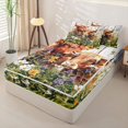thumbnail image 2 of jejeloiu Farmhouse Highland Cattle Zipper Twin Comforter Sets with Fitted Sheet and 2 Pillowcases Kids,Watercolor Rustic Plant Flowers Zipper Bedding Set,Reversible,4-Piece, 2 of 7