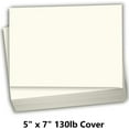 thumbnail image 2 of Hamilco Cream Colored Cardstock Thick Paper - Blank Index Flash Note & Post Cards - Greeting Invitations Stationary - Flat 5 X 7" Heavy Weight 130 lb Card Stock for Printer  50 Pack, 2 of 6