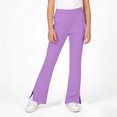 thumbnail image 4 of Leey-World Girls School Uniform Pants Kids Pull On Straight Leg Stretchy Elastic Waist Trousers with Pockets 5-14 Years(Purple,13-14 Years), 4 of 6