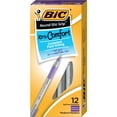 BIC Round Stic Grip Ballpoint Pen Medium Pen Point Purple Frost