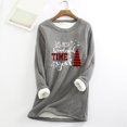 thumbnail image 2 of LYXSSBYX Womens Tops Long Sleeve Clearance Women O-Neck Loungewear Nightgowns Long Sleeve Christmas Print Fall Fleece Tops, 2 of 3