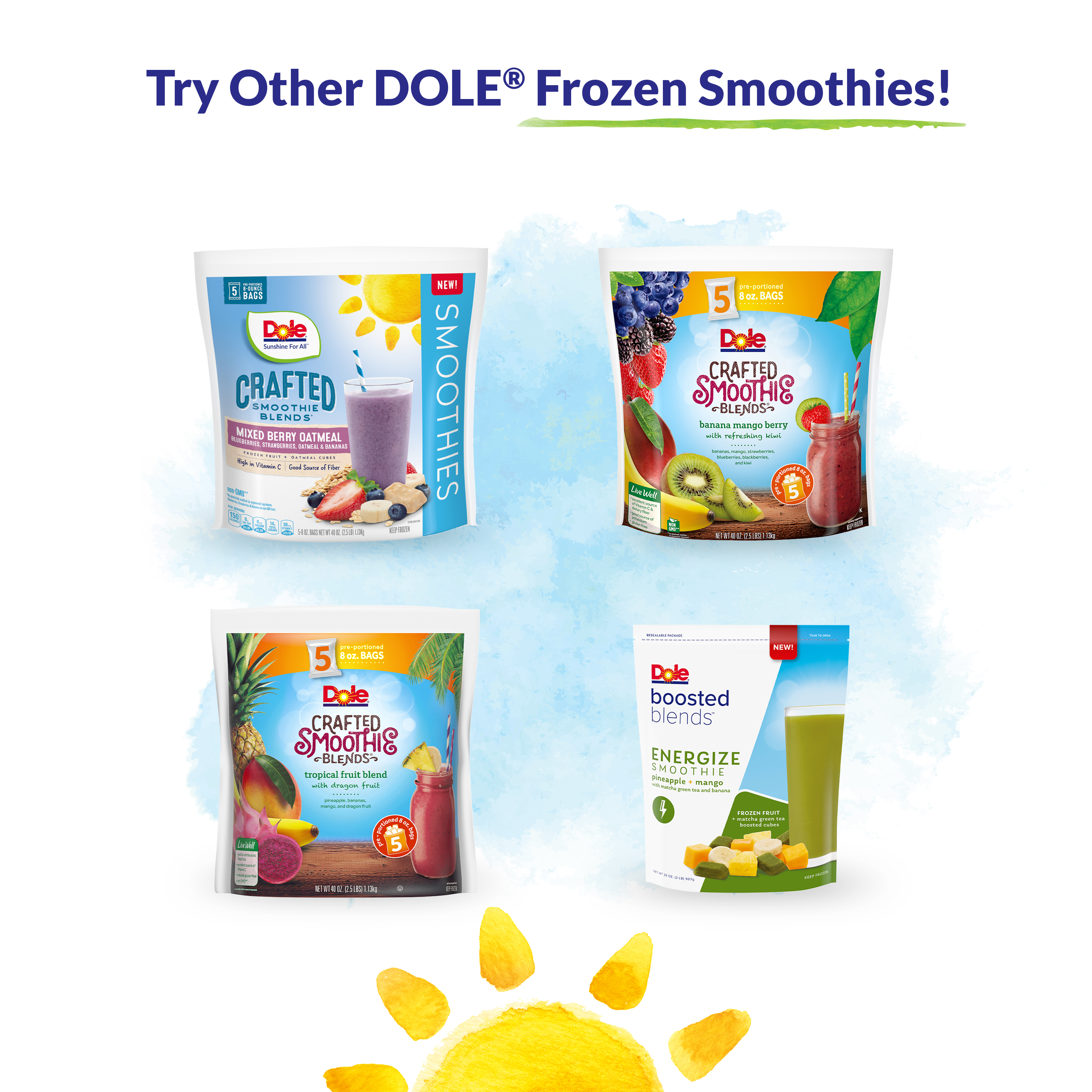 Buy Dole Frozen Fruit and Veggie Blends, Berries 'N Kale, 40 oz Bag
