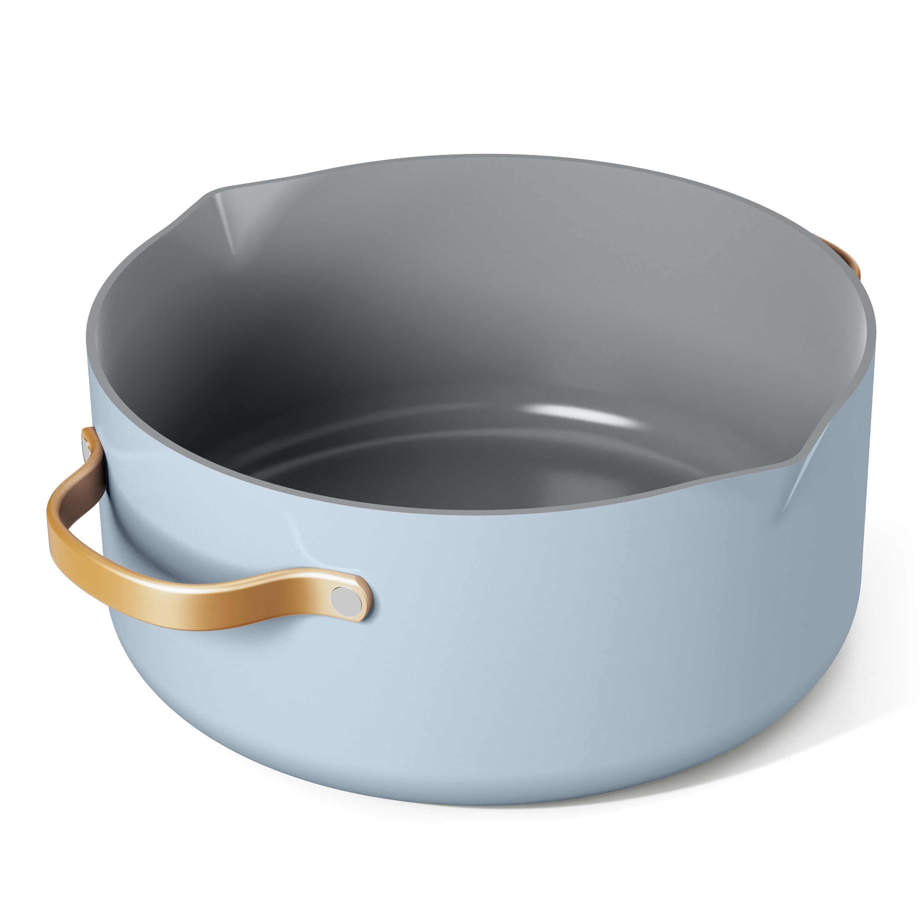 Beautiful 5 Quart Ceramic Non-Stick Dutch Oven with Strainer Lid, Cornflower Blue by Drew Barrymore