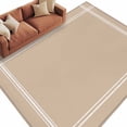 thumbnail image 2 of Pure Light Khaki Area Rug 5x8 FT, Non Slip Bedroom Throw Carpet, Simple Solid Color Washable Soft Floor Carpet Non-Shedding Rug for Living Room Nursery Dorm Office, 2 of 9